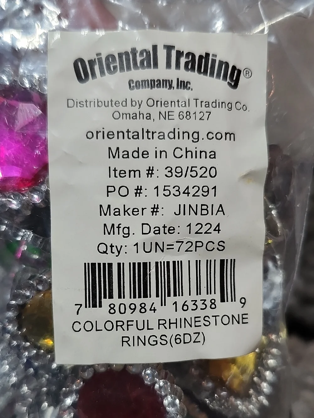 ORIENTAL TRADING 120 PC ASSORTED COLOR & SHAPES ADJUSTABLE PARTY FAVORS RINGS